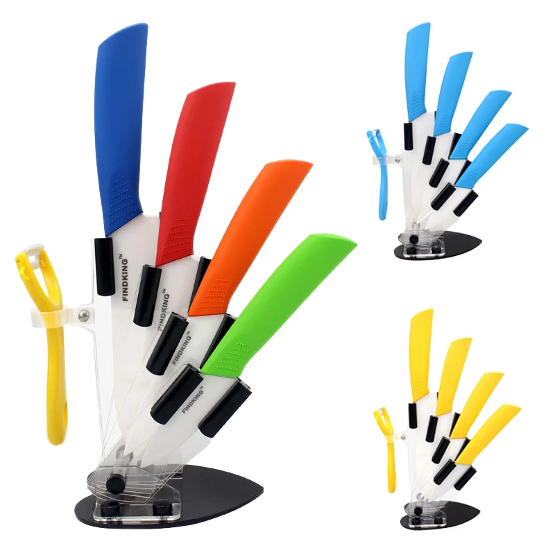 

Knives Slicer With Holder Efficient Kitchen Tools Ceramic Meat Cutter Vegetables Fruit Cutting Peeler High Quality Suit Stand