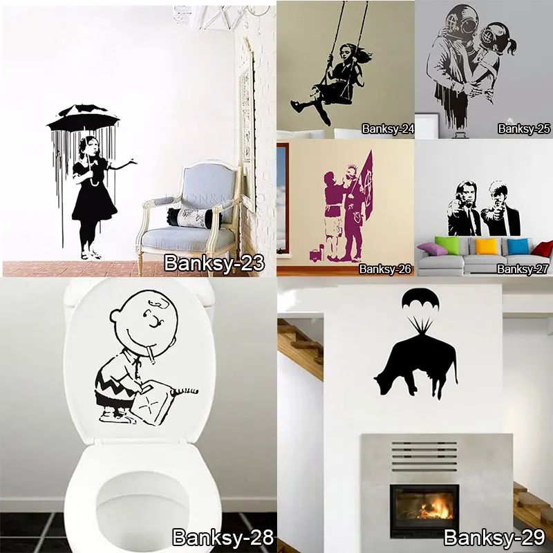 Настенная Наклейка BANKSY домашний декор уличное искусство виниловые наклейки на