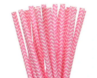 25 шт./лот, розовые бумажные соломинки для детской вечеринки, свадьбы, дня рождения, кекса, флаги для украшения, бумажные соломинки для питья