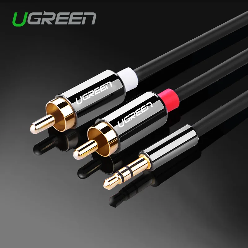 Ugreen RCA Cable 2RCA Male to Male 3.5mm Jack Aduio Cable 2M 3M 5M Aux