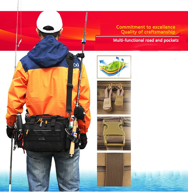 4 cor de Alta Qualidade ao ar Saco de Artes de Pesca Isca de Pesca Carretel de Pesca Livre Saco Multifuncional Ombro Cintura Peixe Isca Tackle 2 Saco Multifuncional Ombro Cintura Peixe saco de
