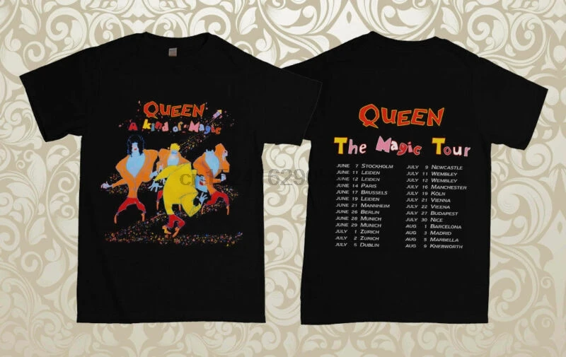 Винтажный Топ Queen Europe Tour модель 1986 футболка с волшебным принтом размер S-5XL |