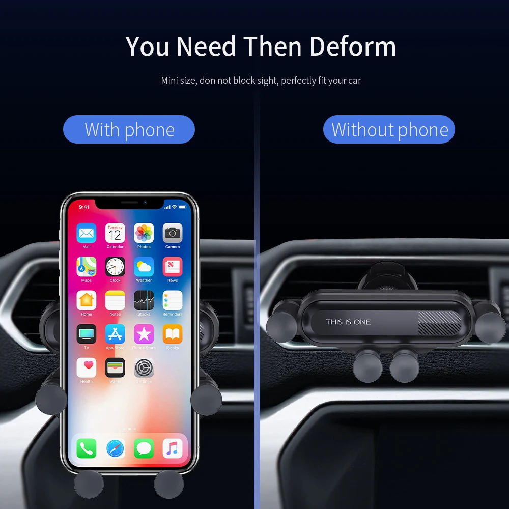FPU Универсальный Автомобильный держатель для телефона гравитационный держатель на вентиляционное отверстие автомобиля для iPhone XS Max XR X 8 Xiaomi samsung мобильный телефон gps Поддержка Стенд