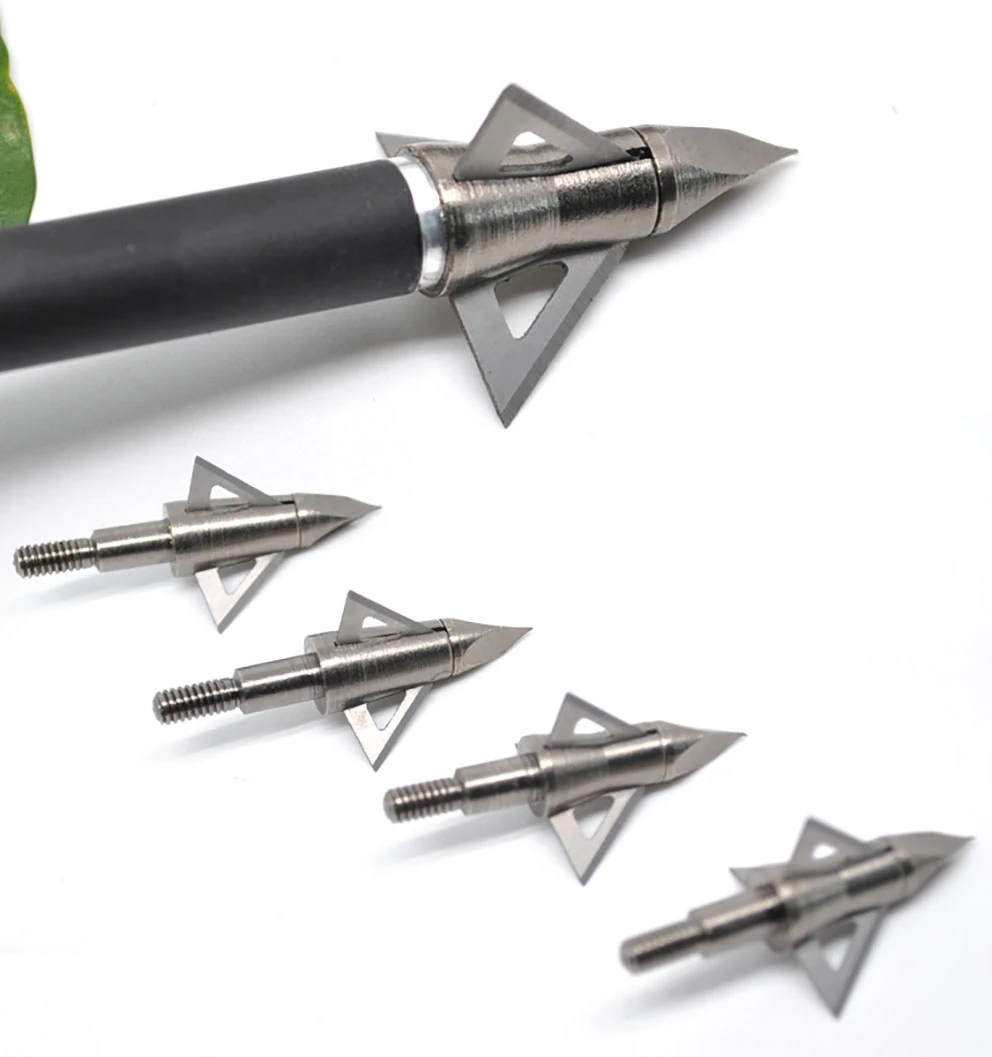 6Pcs Metal Bolts Arrowheads Black 75 Grains Archery DIY Arrows For Bow Hunting