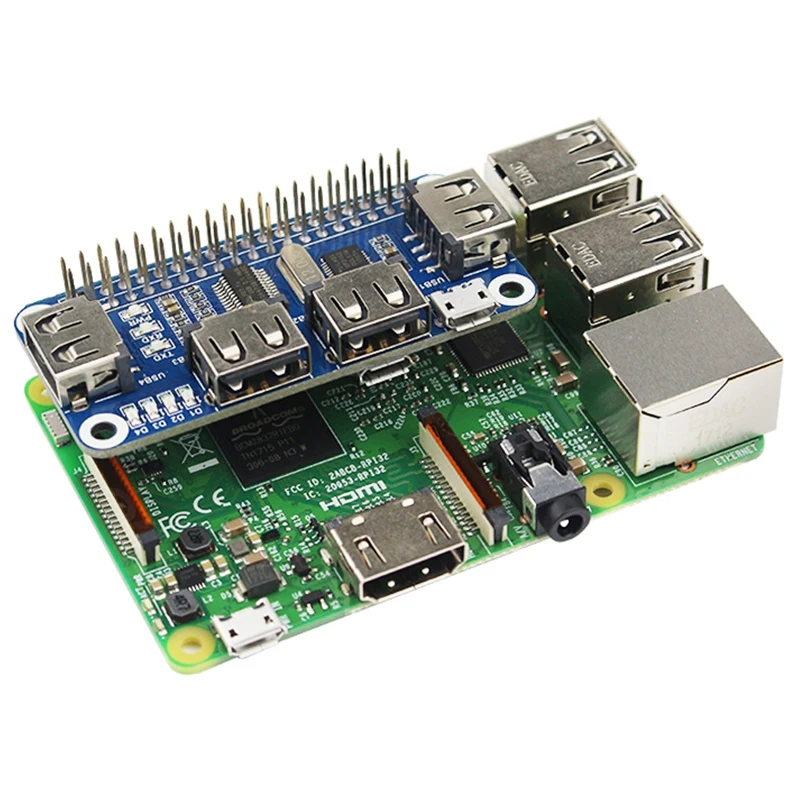 4 порта usb-хаб шляпа для Raspberry Pi 3/2/Zero W Плата расширения USB для UART для последовательной отладки совместима с USB2.0/1