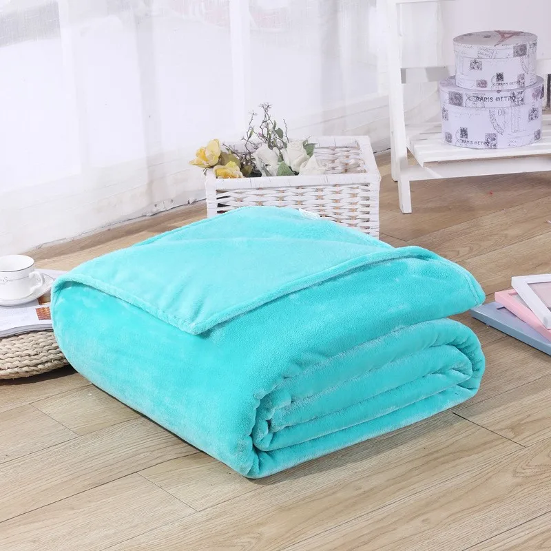 Super Soft Coral Fleece Blanket 220gsm Light Weight Solid Pink Blue Faux Fur Mink Throw Sofa Cover Bedspread Flannel Blankets