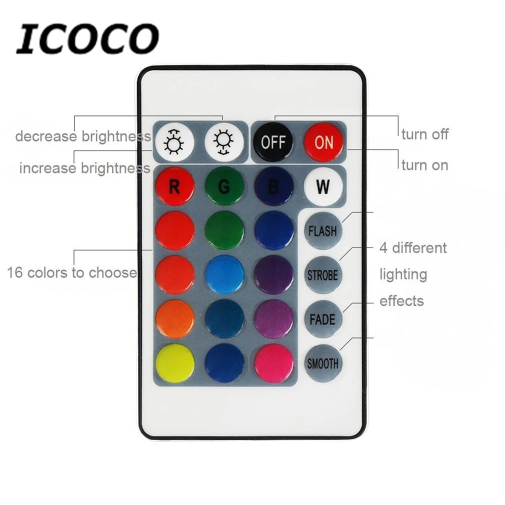 ICOCO 3 Вт RGB Светодиодная лампа цветная E27 разноцветная диммер для дома