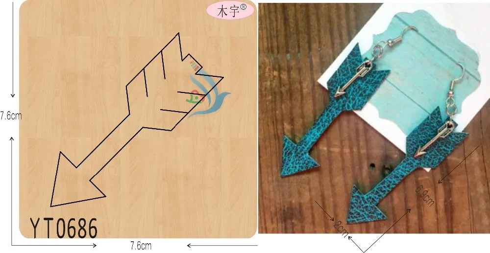 

Arrow eardrop DIY new wooden mould cutting dies for scrapbooking Thickness-15.8mm/muyu/YT0686