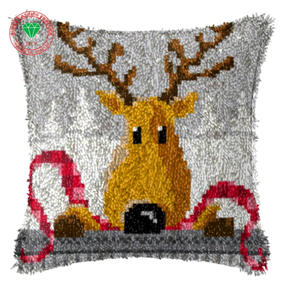 Christmas Gift Latch hook rug kits Needlework carpet embroidery cushion