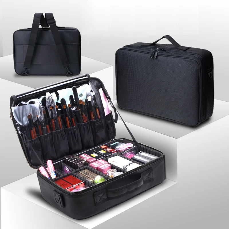 

Upgrade Large Capacity Cosmetic Bag with Mirror Professional Make Up Package Bag Nail Pattern Tool Box Maleta De Maquiagem