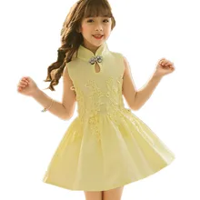 Элегантное платье для маленьких девочек; Vestidos; хлопковый винтажный летний костюм для малышей; детское платье для девочек; Cheongsam; одежда для детей; robe Fille