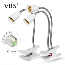 Гибкий светильник на 360 градусов с зажимом и выключателем, штепсельная вилка Европейского/американского стандарта для E27, светодиодный светильник для выращивания растений и цветов, настольная лампа для выращивания растений