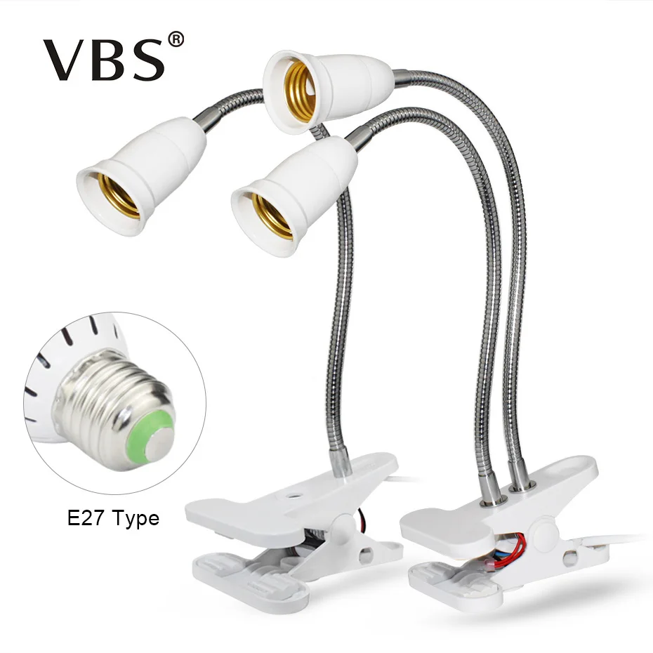 

360 Degrees Flexible Light Holder Clip With On Off Switch EU/US Plug For E27 Led Grow Light Plant Flower Growth Desk Grow Lamp