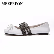MEZEREON/туфли на плоской подошве; женская обувь из натуральной кожи; женские балетки на плоской подошве; дизайнерская женская обувь; сезон весна-осень; женские слипоны на плоской подошве