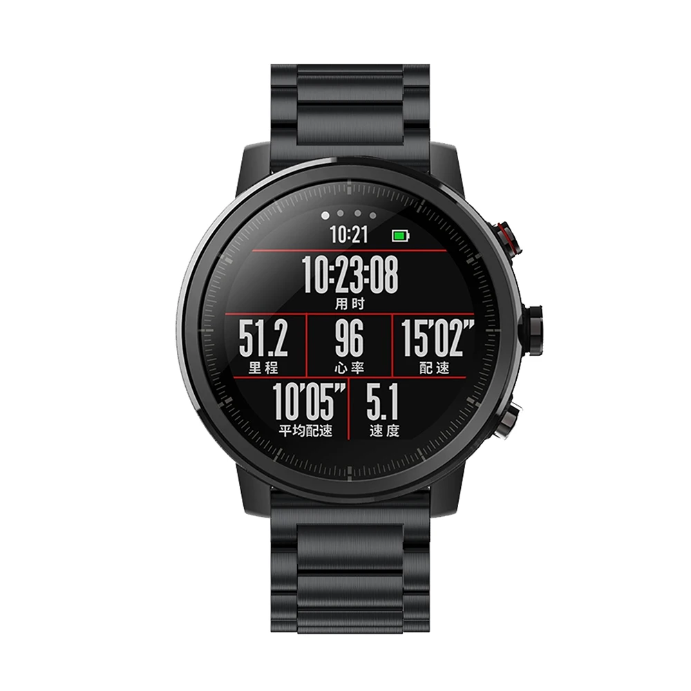 22 мм ремешок из нержавеющей стали для Xiaomi Huami Amazfit Pace Stratos 2/2S часы браслет Миланская петля магнитный ремешок браслет