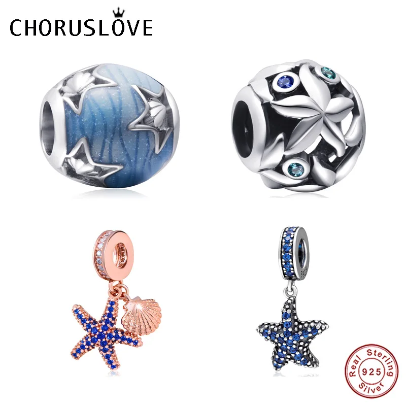 Choruslove морская звезда подвески 925 пробы серебряные морские бусины подходят для