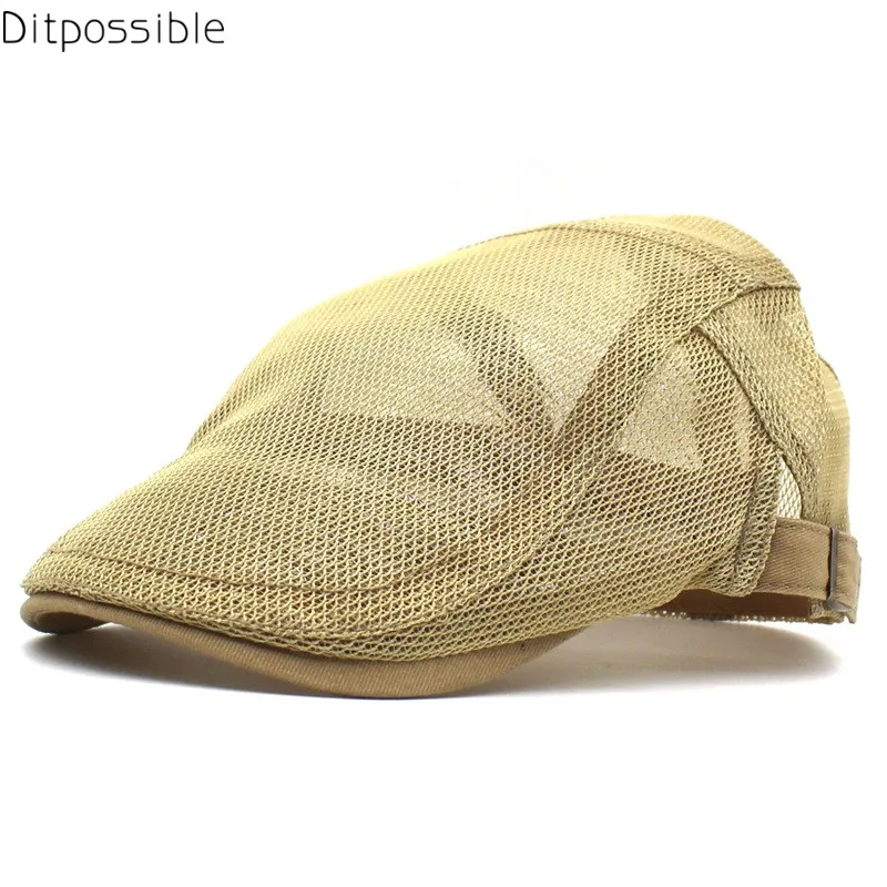 

Ditpossible summer style mesh breathable flat cap men sports beret hats casquette gorras berets caps