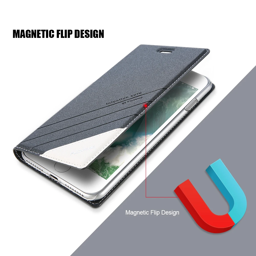 

FLOVEME Case For iPhone 5s 5 SE Original Brand Luxury Leather Flip Cases For iPhone SE 5 5S Card Holder Shockproof Cover Coque