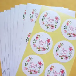 500 шт. (50 листов) милые цветочные спасибо Подарочные наклейки упаковочные этикетки декоративные наклейки