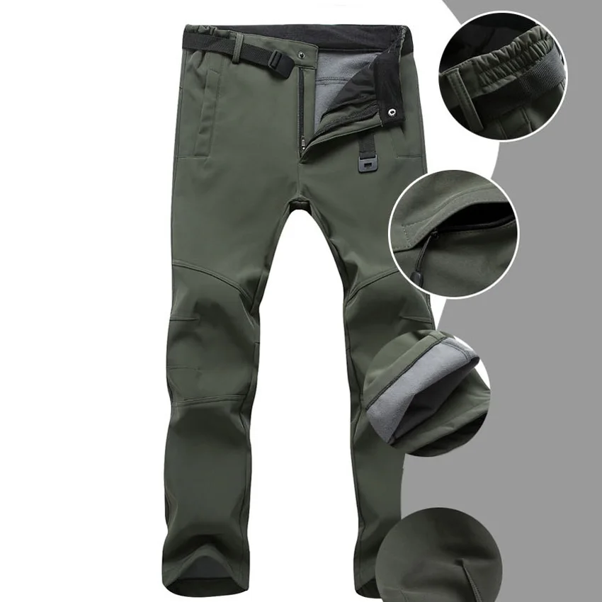 WindTaste de las mujeres de invierno al aire libre Camping pantalones impermeables de Trekking senderismo escalada Softshell deportes pantalones de lana Pantalones de mujer KB008