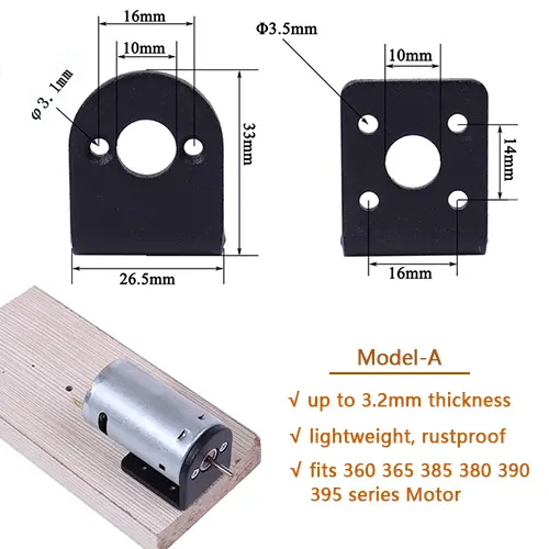 Motor Mounting Bracket DC Gear Mount Stand fits 390/ 550 Series Motor 26.5mm 40mm Width Drill Bits Part DIY Tools Accessories image 7