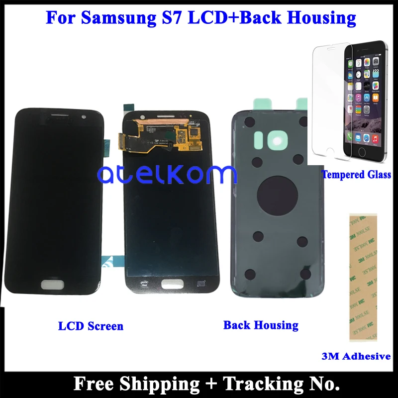 Клей + Супер AMOLED ЖК-дисплей для SAMSUNG S7 G930A G930F Samsung G930 G9300 ЖК-экран сенсорный