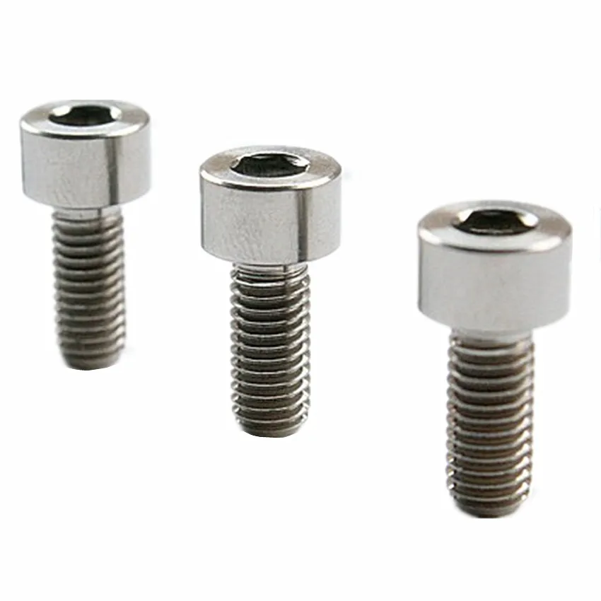 Titanium Bolt M5 x14mm Stem Handlebar MTB Bike DIY Column Head Hexagon Socket Steel Color Ti