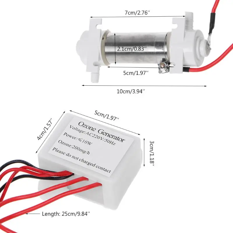 AC220V 200 мг генератор озона трубка для DIY очистки воды очиститель воздуха дома Новый