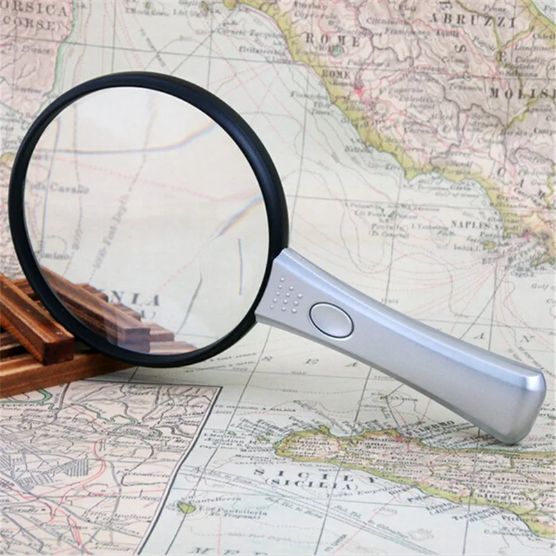 High Quality 10X 20X Bifocal Double Lens Handheld 90mm Illuminated