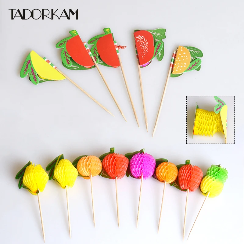 10pc Food Fruit Toothpick Sticks Buffet Cupcake Toppers Cocktail