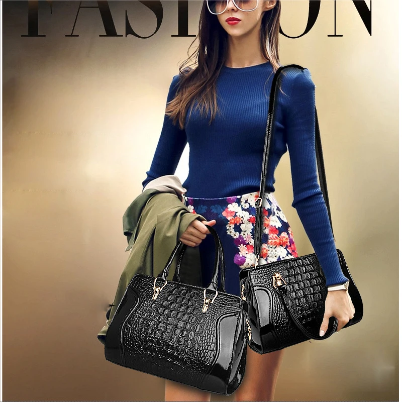 Crocodile Women Handbag PU Leather over Shoulder Lady Bag Luxury Designer Female Crossbody Messenger totes for feminina 2019 New