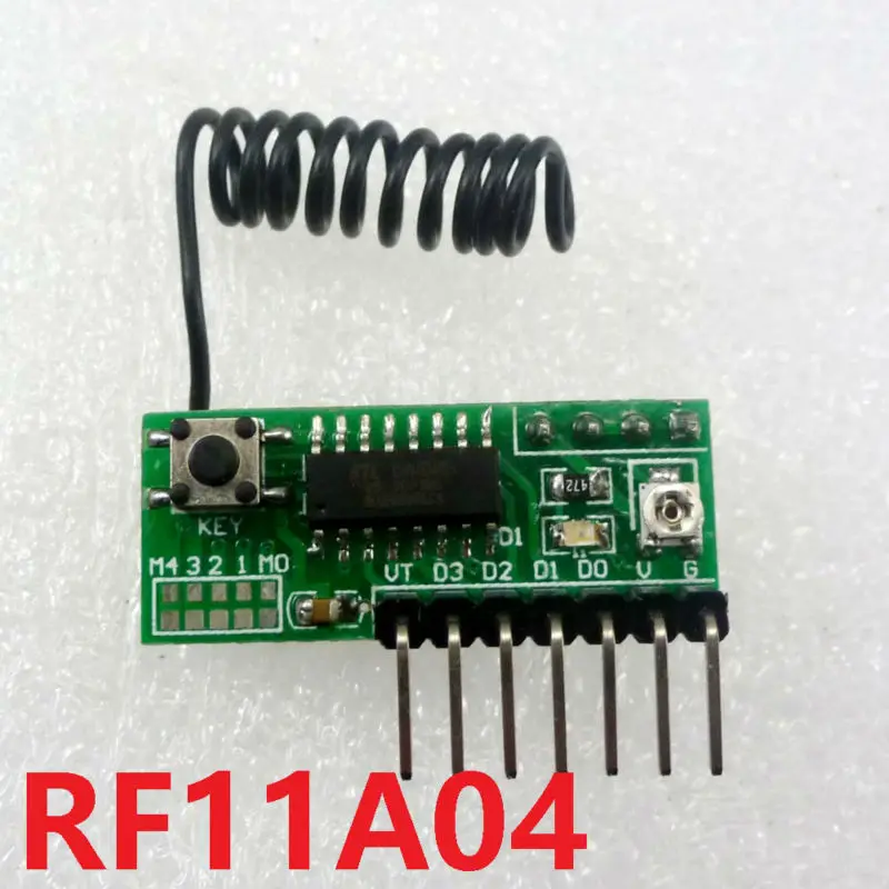 RF11A04 3-5 V 433 МГц 4Ch модуль декодирования Беспроводной rf-приемник плата с временной задержкой для EV1527 PT2262 реле дистанционного управления дверной датчик