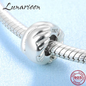 

Hot 925 Sterling Silver Round shape Stopper spacer beads Fit Original europeu Charm Bracelet Jewelry making