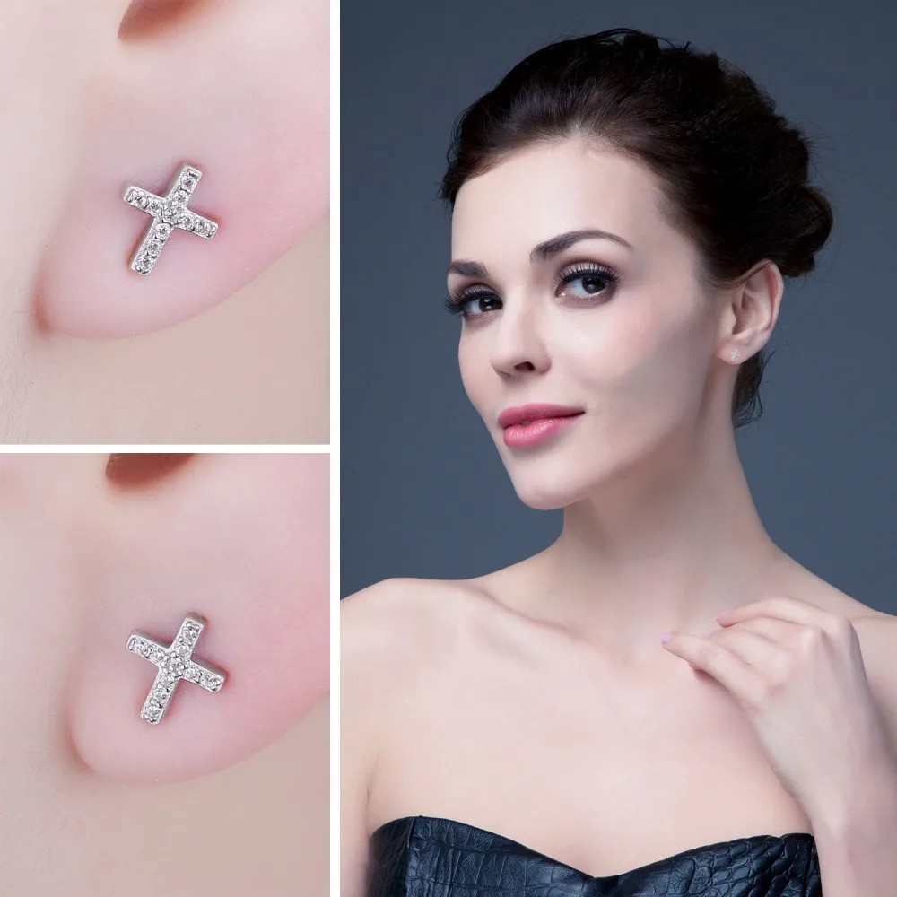 JewelryPalace 0.1ct кубического циркония крест серьги для Для женщин натуральная 925 пробы