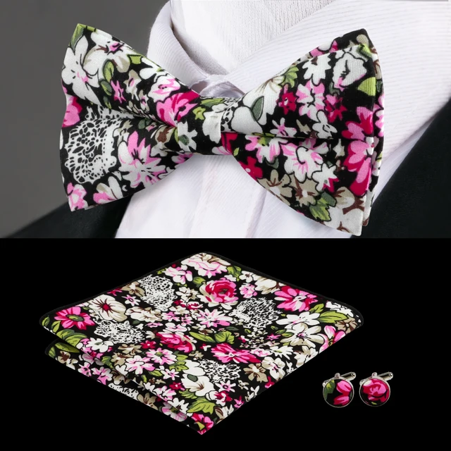f 616 hi tie new classic brown bow tie hanky cufflinks set 100