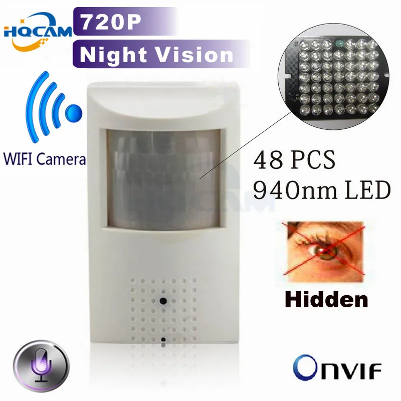 

HQCAM 720P mini ip camera wifi 940nm led Security Network Camera Night vision PIR IR IP Camera PIR Motion Detector mini camera