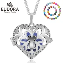 Eudora Медь 18 мм Гармония бола шар удачи Снежинка дизайн медальон клетка кулон ожерелье Мода Ювелирные изделия для женщин K219N18