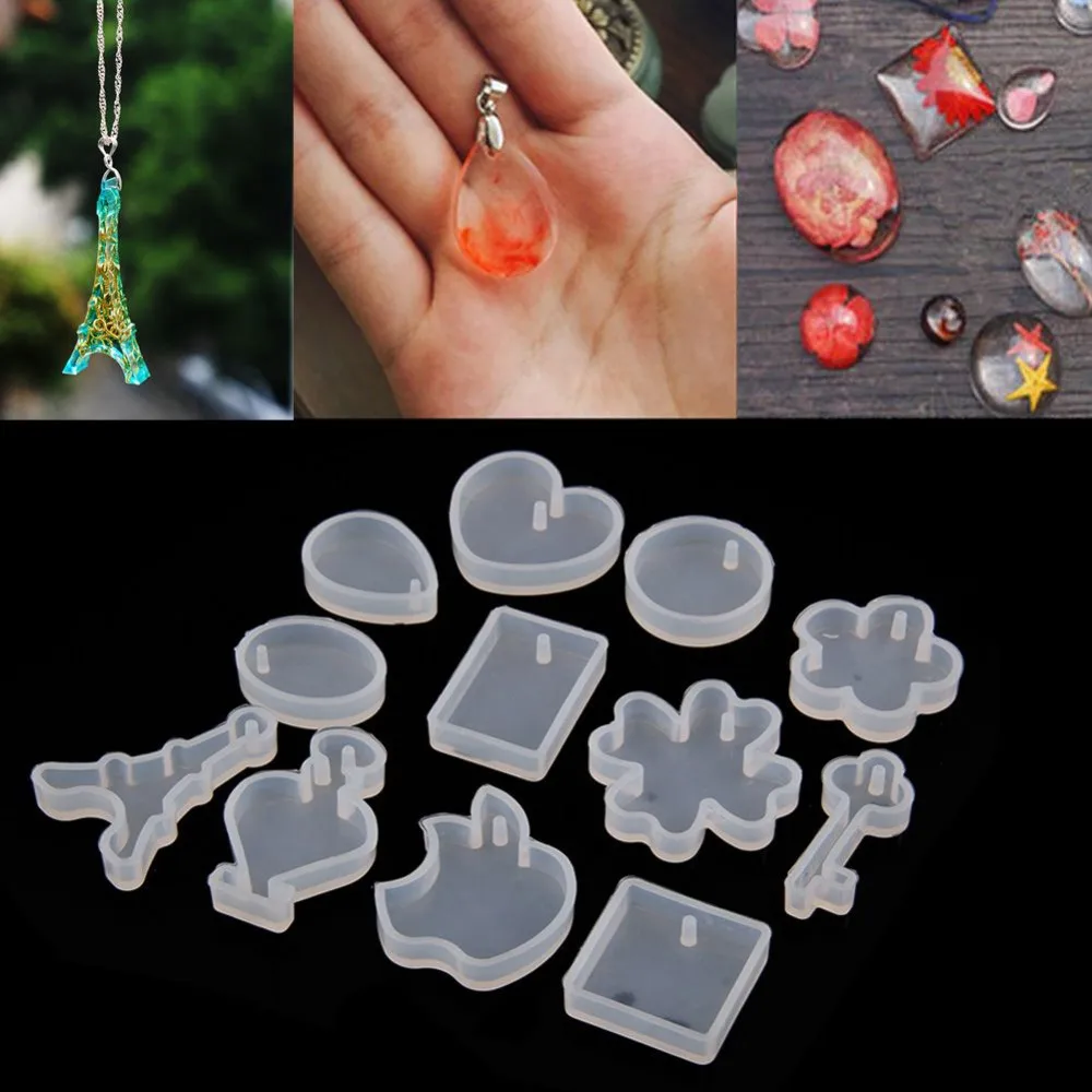 12pcs silicone mold DIY resin jewelry pendant necklace pendant bracelet