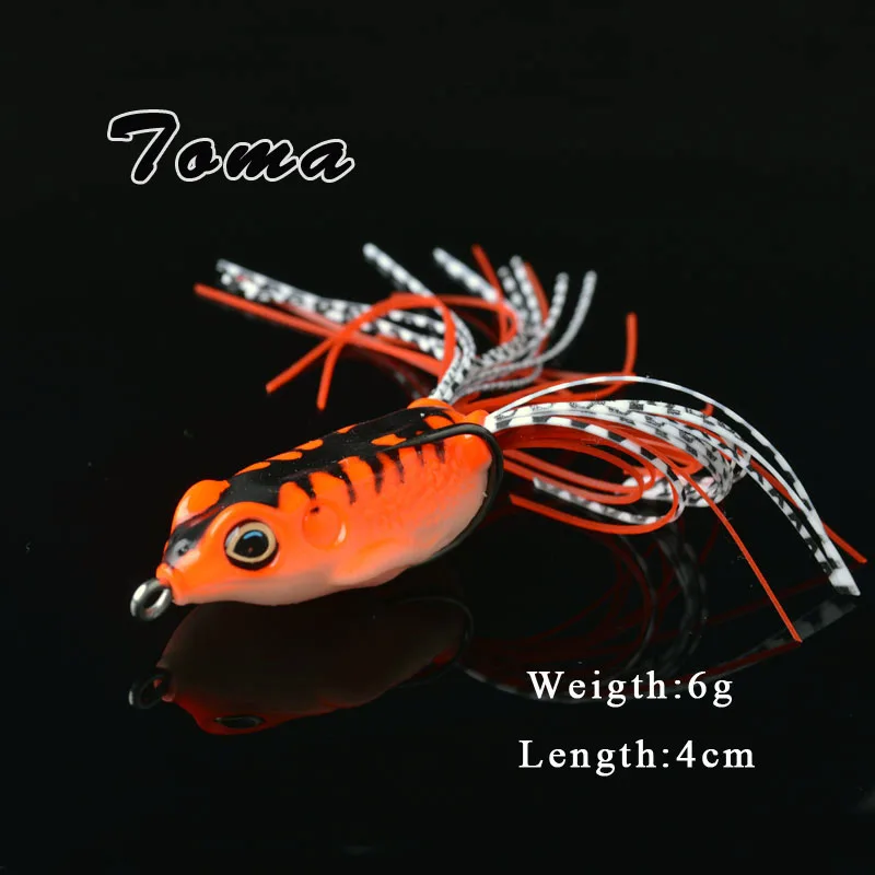 TOMA 5 piezas Rana Señuelos de pesca Kit 6g 15g de serpiente atraer Topwater flotante Rana cebos con caja de pesca isca Artificial