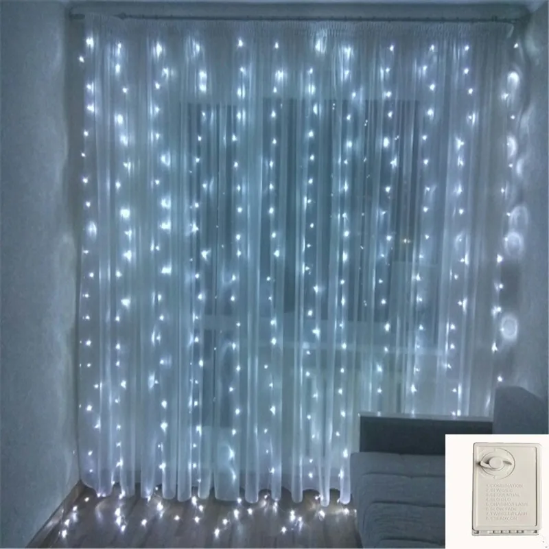 

3x3M 300LEDS Fairy Led string light with Memory function for Christmas party garland curtain wedding Decoration Twinkle Lights