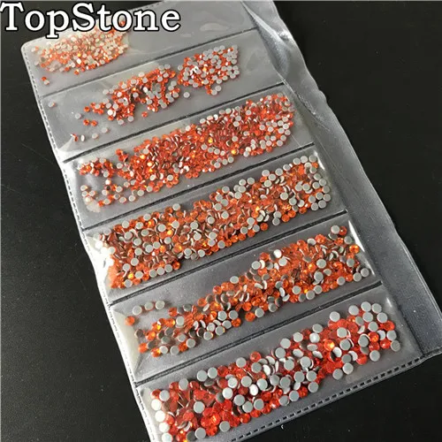 TopStone 1600 шт смешанные размеры SS4-SS12 для дизайна ногтей исправление камней с клеем на спине для DIY дизайна одежды для ногтей - Цвет: orange