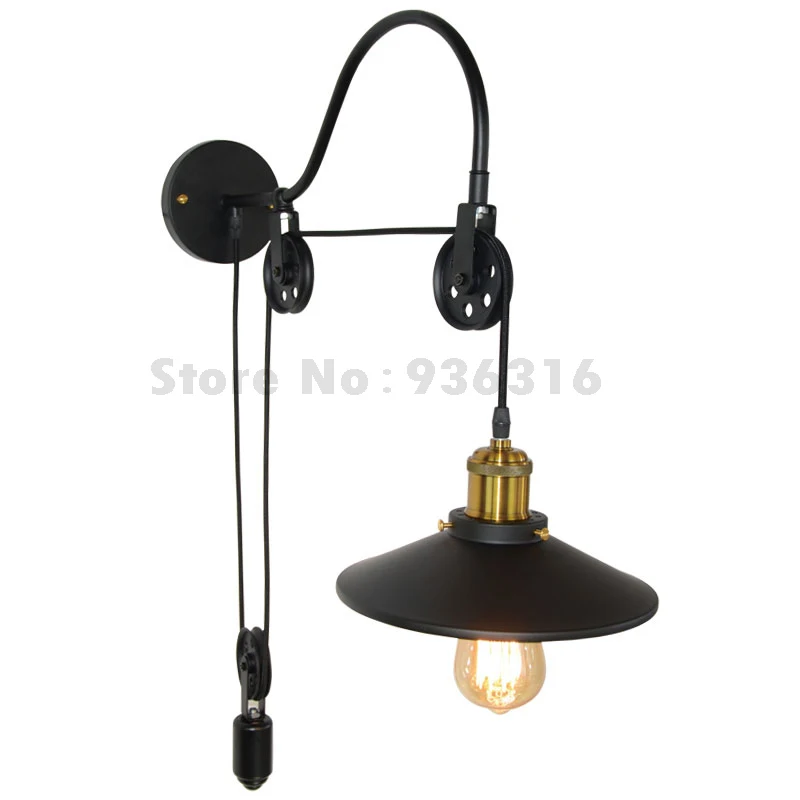 Adjustable Vintage Wall Lamp Fashion Antique Lighting American Style Lift Retractable Pulley Wall Lamp fixture Adjustable Vintage Wall Lamp Fashion Antique Lighting American Style Lift Retractable Pulley Wall Lamp fixture