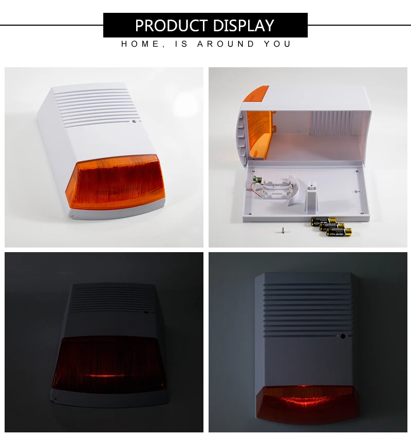 Strobe ao ar Livre à Prova Água com Flash de Luz Alerta de Segurança em Casa Sistema de Alarme Fack Alarme Sirene Vermelha Led Infravermelho Anti-roubo d' 11 À Prova D' Água Com Flash de