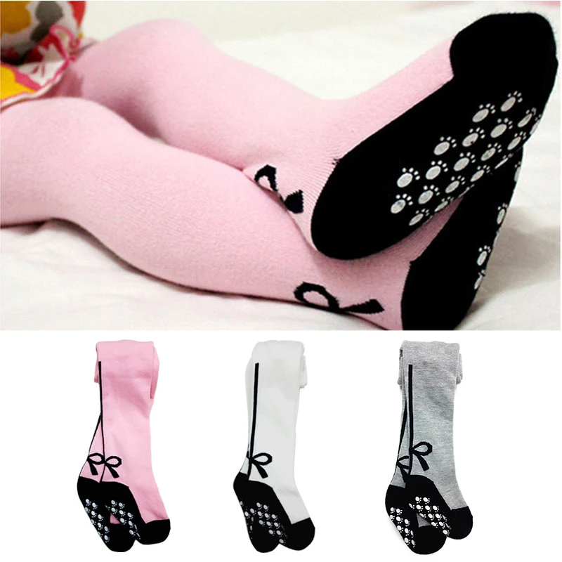 Baby Tights Baby Girl Bow Anti slip Soft Cotton Stockings Foot ...