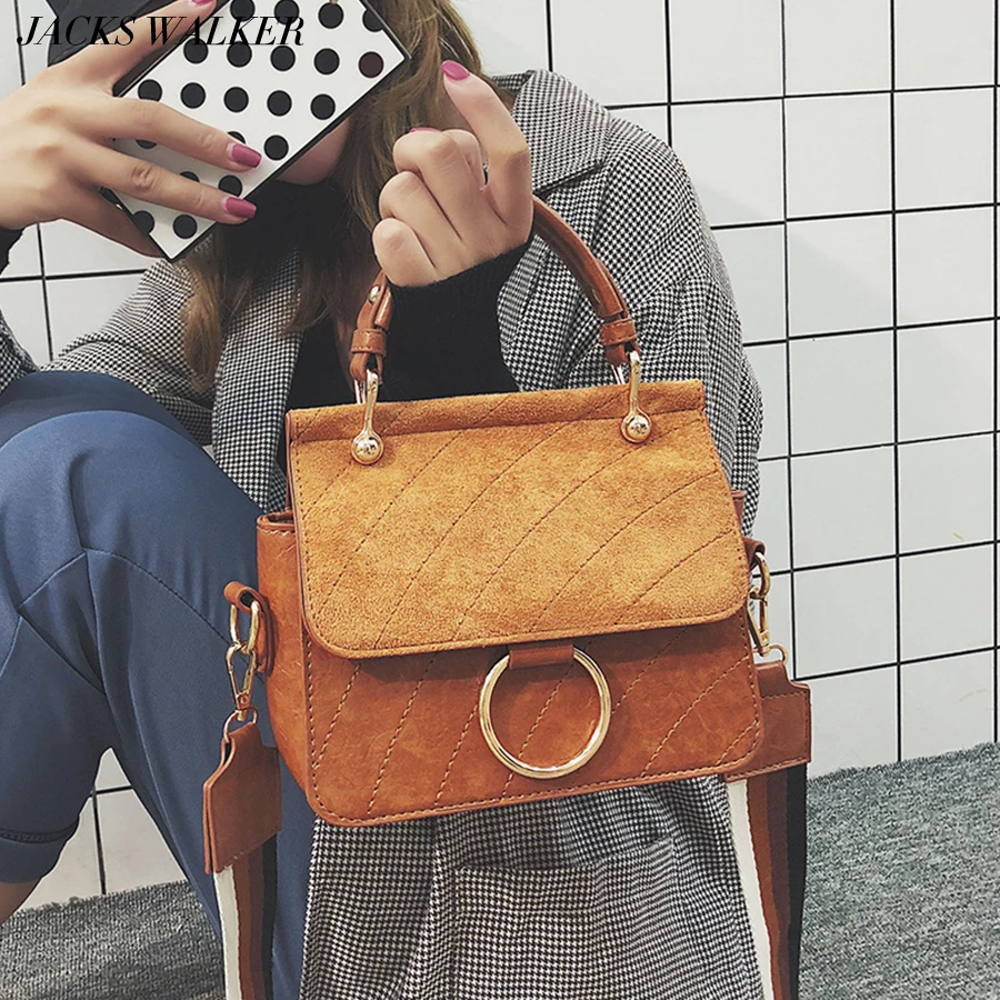 

Stripe Shoulder Strap Women Messenger Bags Retro Scrub Pu Handbags Women Totes Brands Shoulder Crossbody Bags For Lady Round New