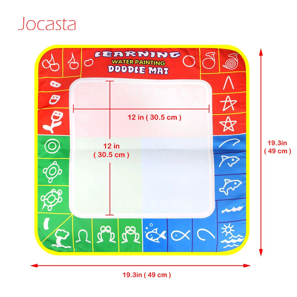49X49 см раскраска Рисунок Игрушки водный коврик для рисования и волшебная ручка Нетоксичная живопись доска Рисование книга каракули Дети Развивающие игрушки