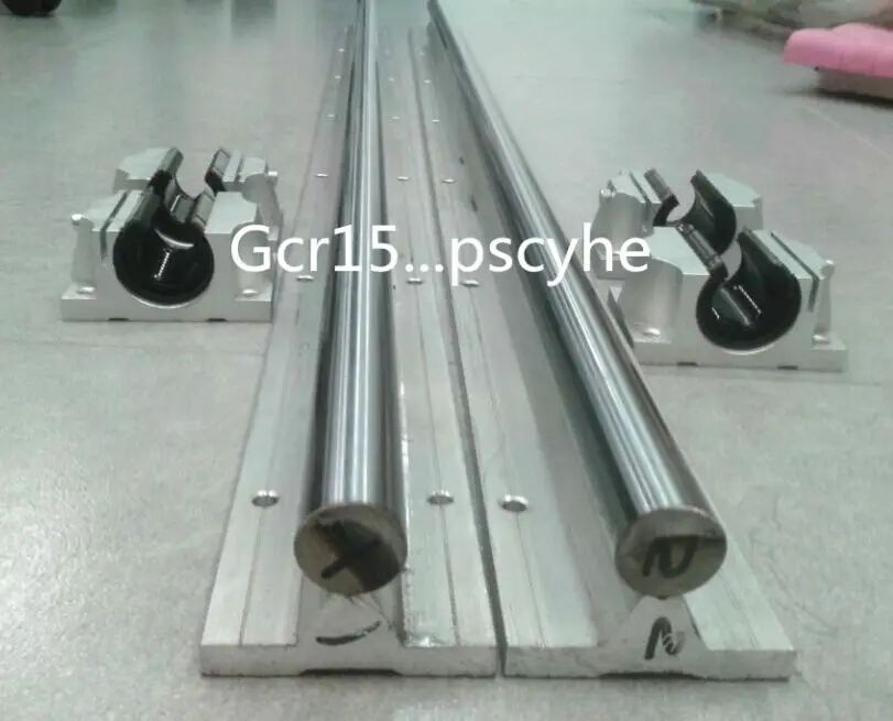 2 X TBR20 1000mm 20MM FULLY SUPPORTED LINEAR RAIL SHAFT+ 4 TBR20UU Rounter Bearingsupported