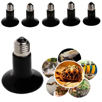 

AC220-240V Pet Heating Light E27 25W 50W 75W 100W Infrared Ceramic Emitter Heat Bulb Black For Reptile Pet Brooder Lamp