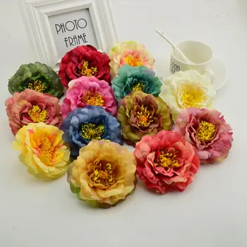 

100pcs artificial flower heads silk peony wedding home decoration for make door wreath flower wall diy Stamens for handicrafts