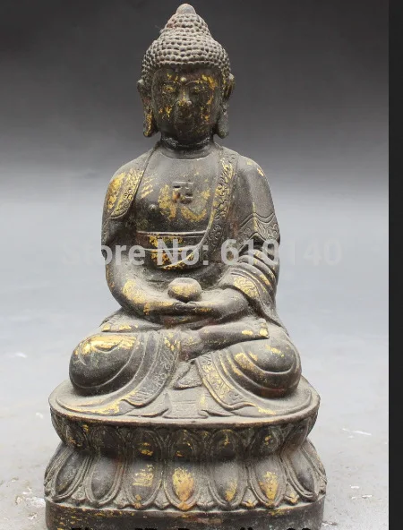 

K@@AA@7"Old Chinese Tibetan Buddhism Bronze Tathagata Sakyamuni Amitabha Buddha Statue